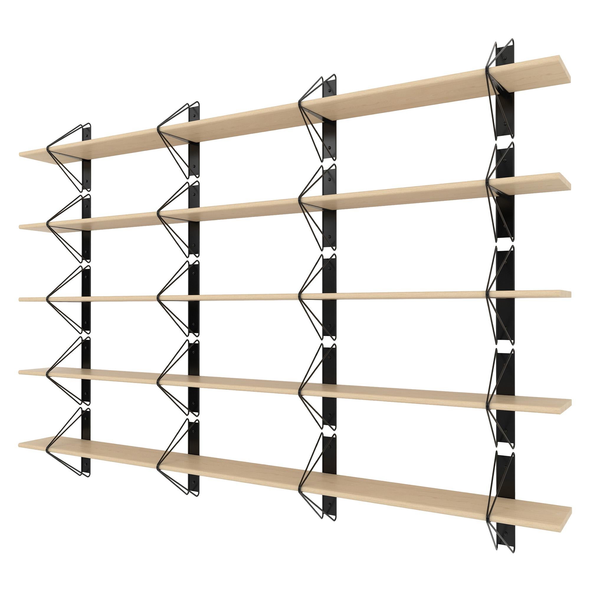 Set of 5 Strut Shelves from Souda, 116in, Black, Extra Long, Made to Order For Sale 10