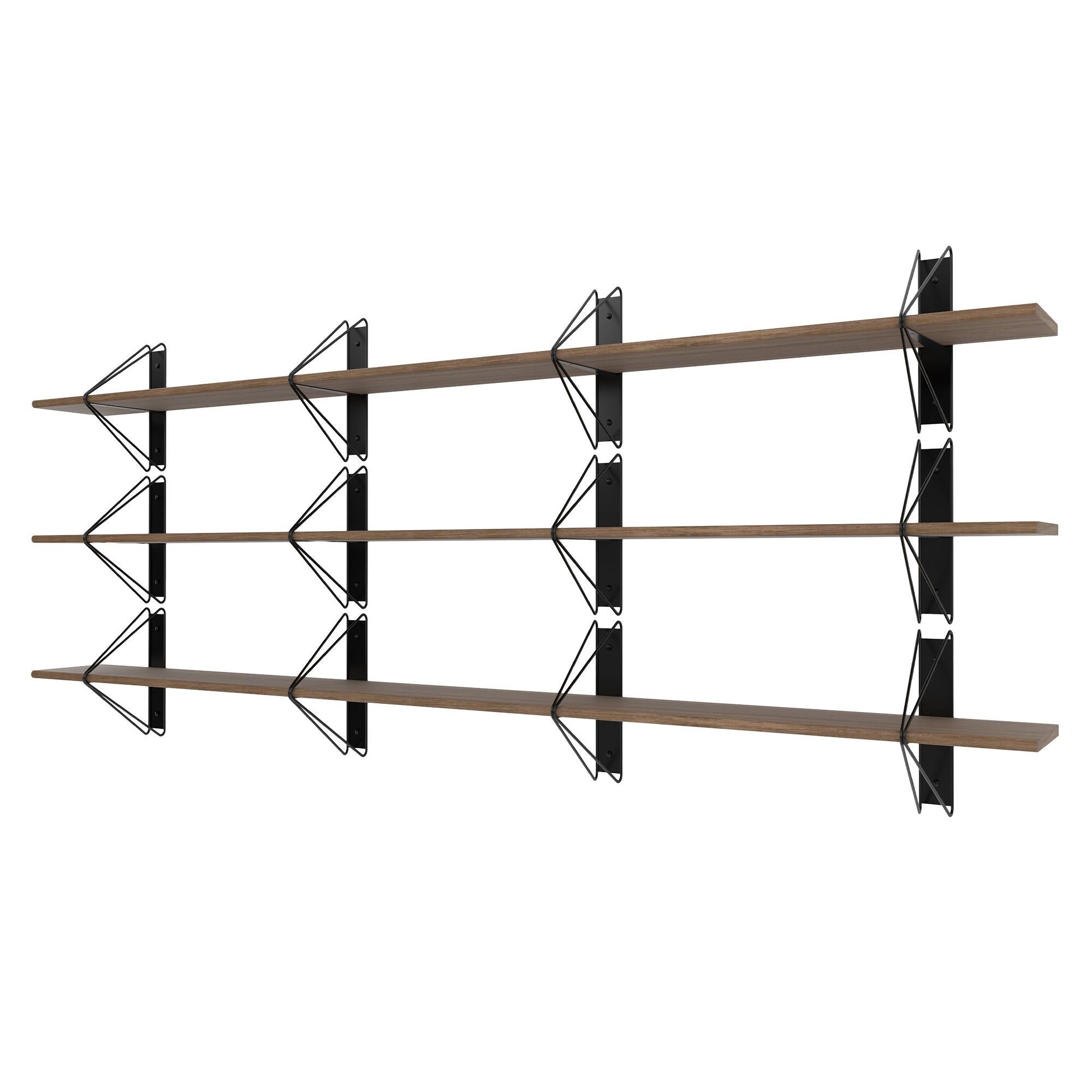 Metal Set of 5 Strut Shelves from Souda, 116in, Black, Extra Long, Made to Order For Sale