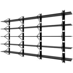 Set von 5 Strukturregale von Souda, 116in, Schwarz, extra lang, auf Bestellung gefertigt