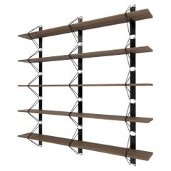 Set of 5 Strut Shelves from Souda, 84in, Black and Walnut, Made to Order