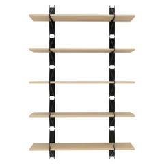 Juego de 5 estanterías Strut de Souda, 52 pulgadas, negro y arce, por encargo
