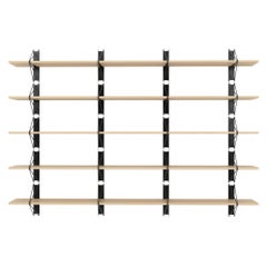 Juego de 5 estanterías Strut de Souda, 116in, negro y arce, por encargo