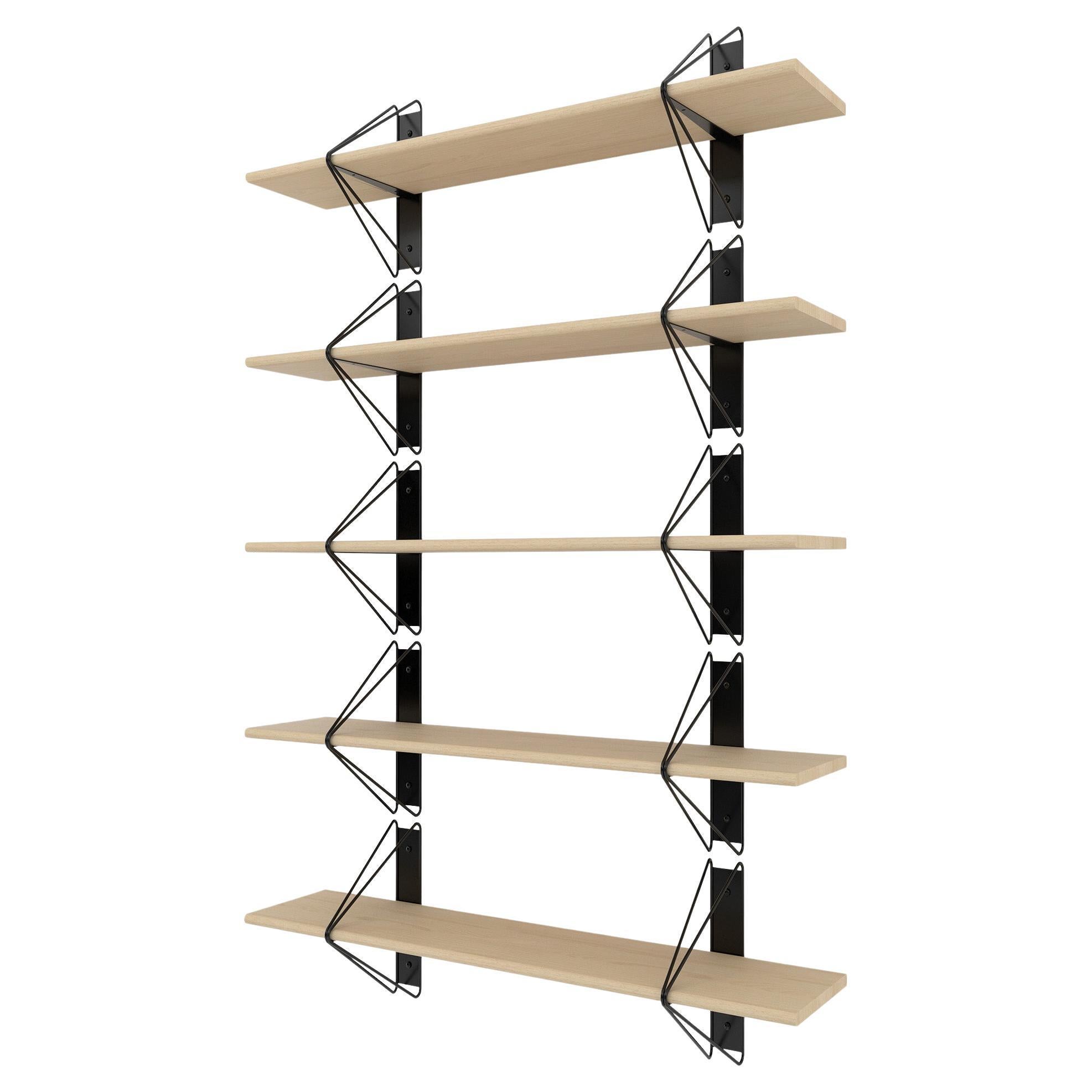 Set of 5 Strut Shelves from Souda, Black and Maple, Made to Order