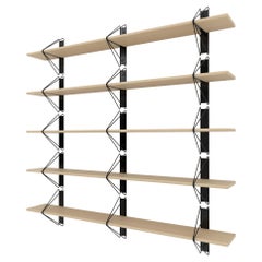 Set of 5 Strut Shelves from Souda, 84in, Black and Maple, Made to Order