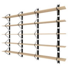 Set of 5 Strut Shelves from Souda, 116in, Black and Maple, Made to Order