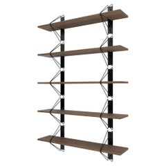 Set of 5 Strut Shelves from Souda, 52in, Black and Walnut, Made to Order