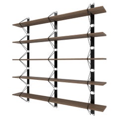 Set of 5 Strut Shelves from Souda, 84in, Black and Walnut, Made to Order