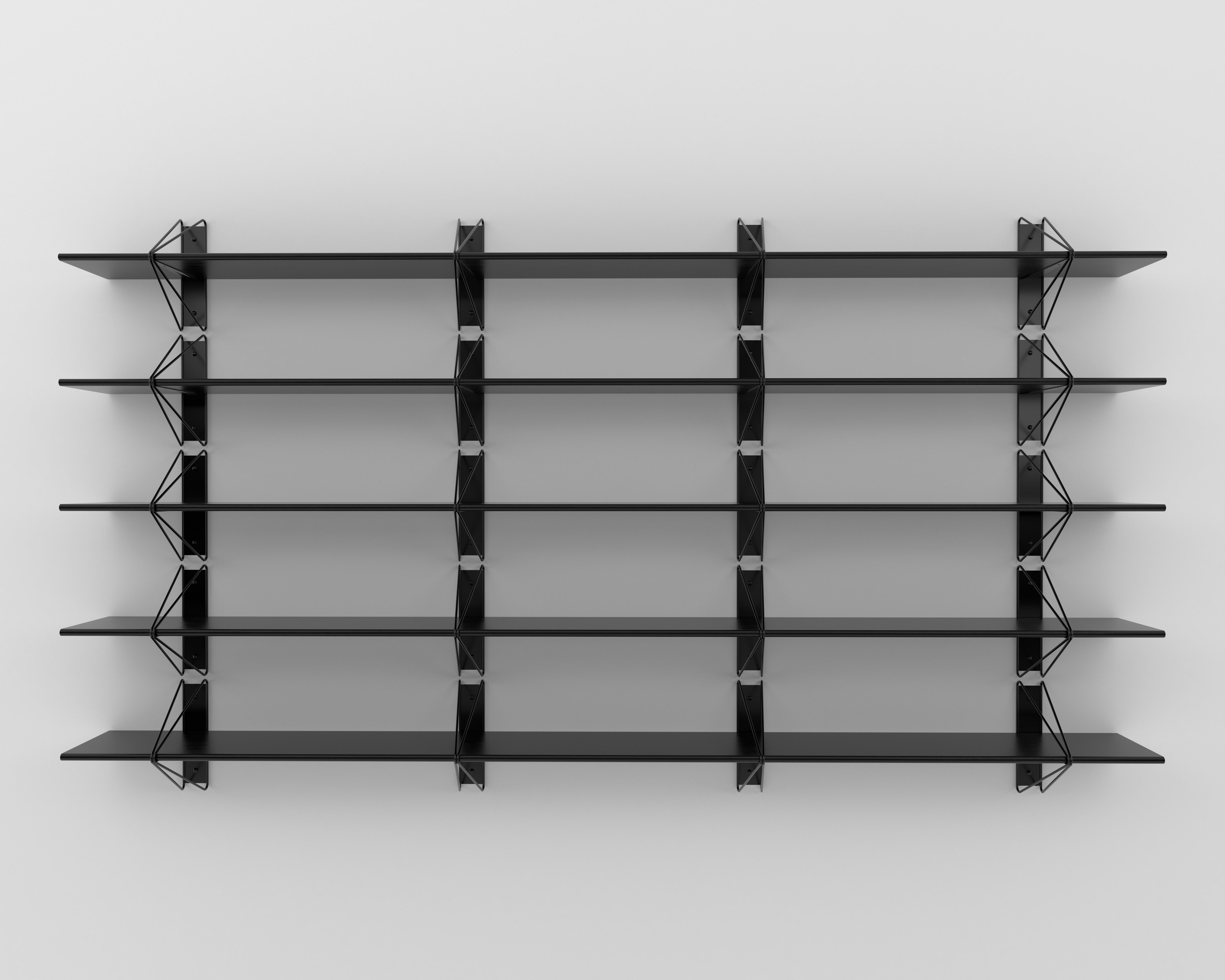 Set von 5 Strukturregale von Souda, schwarz, extra lang, auf Bestellung gefertigt im Zustand „Neu“ im Angebot in Brooklyn, NY