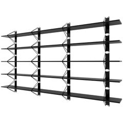Set of 5 Strut Shelves from Souda, Black, Extra Long, Made to Order
