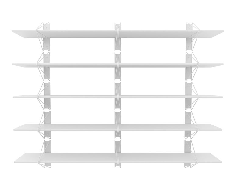 Set of 5 Strut Shelves from Souda, White, Modern Wood Wall Shelf or