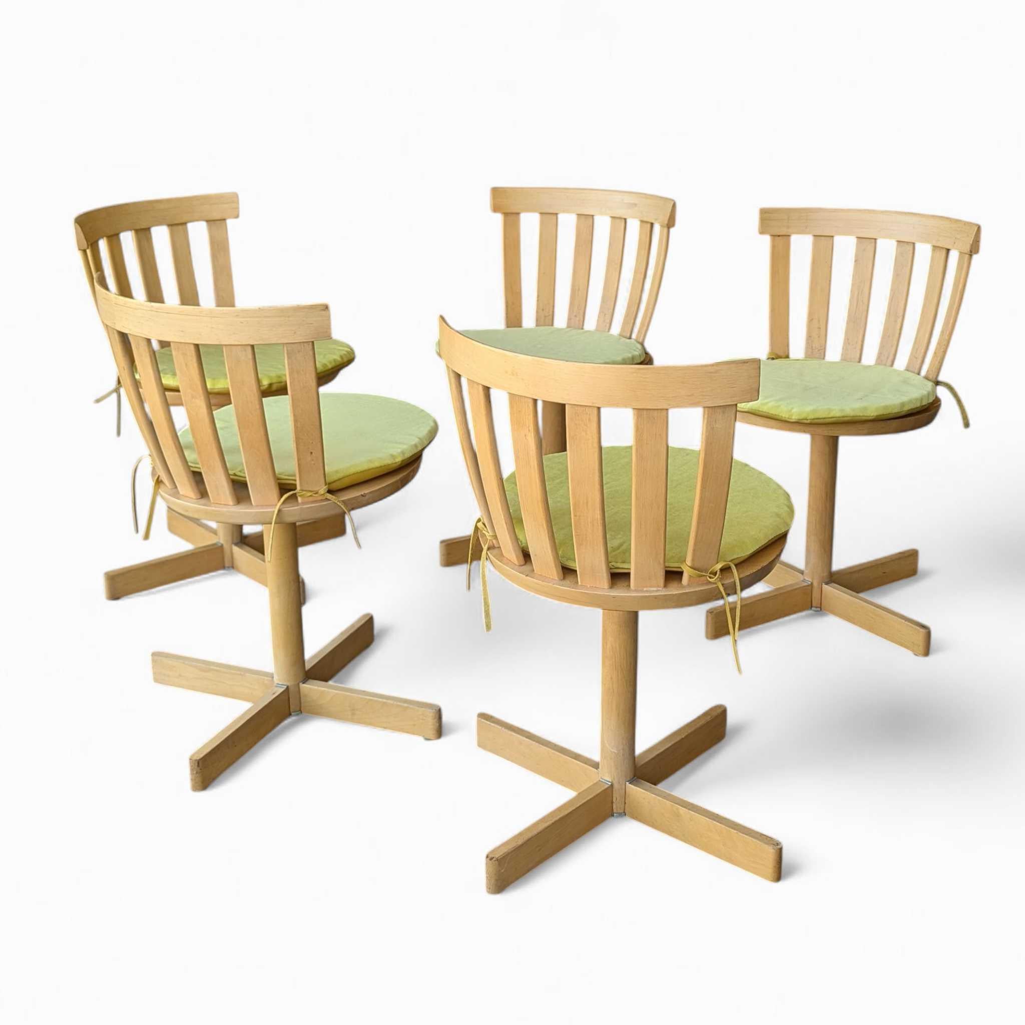 Set of 5 Swivel Birch Chairs, Jan Hallberg & Sune Formell for Edsbyverken, 1960s For Sale 4