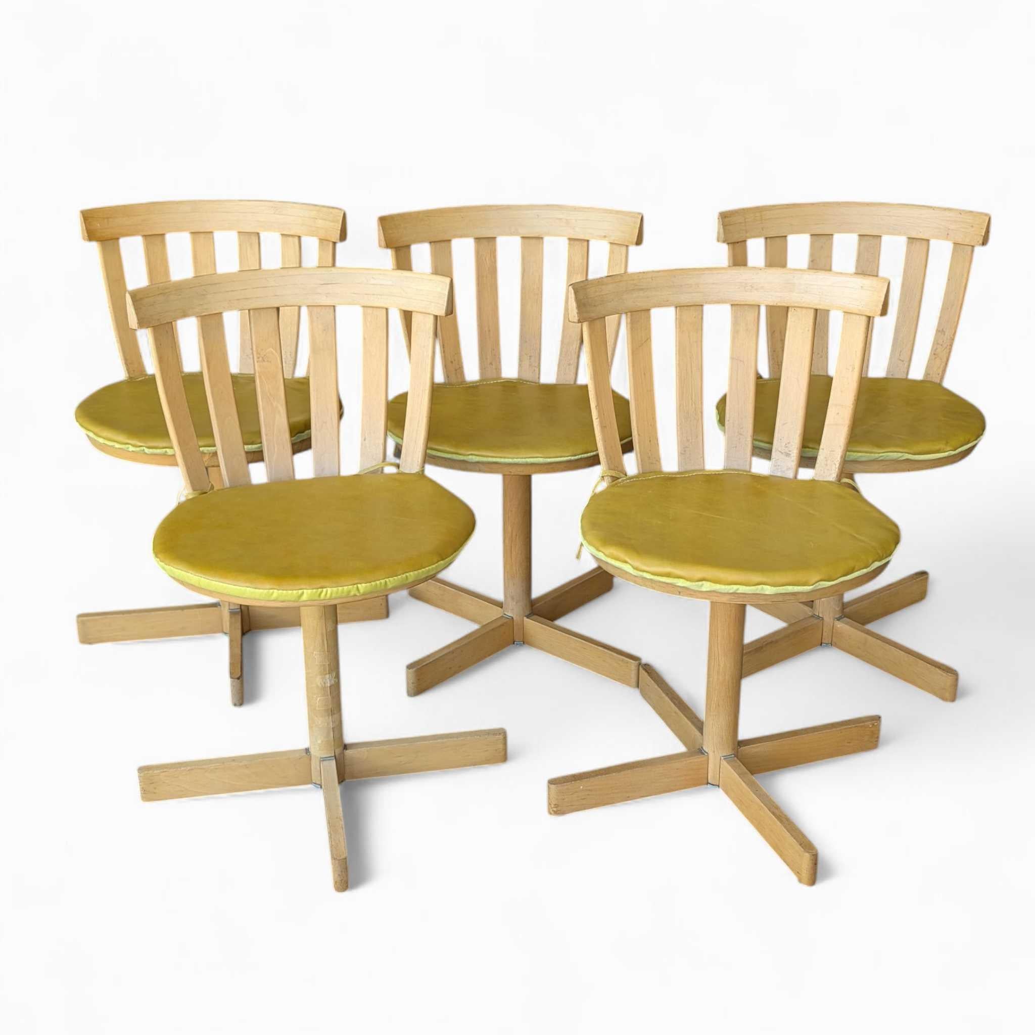 Set of 5 Swivel Birch Chairs, Jan Hallberg & Sune Formell for Edsbyverken, 1960s For Sale 10