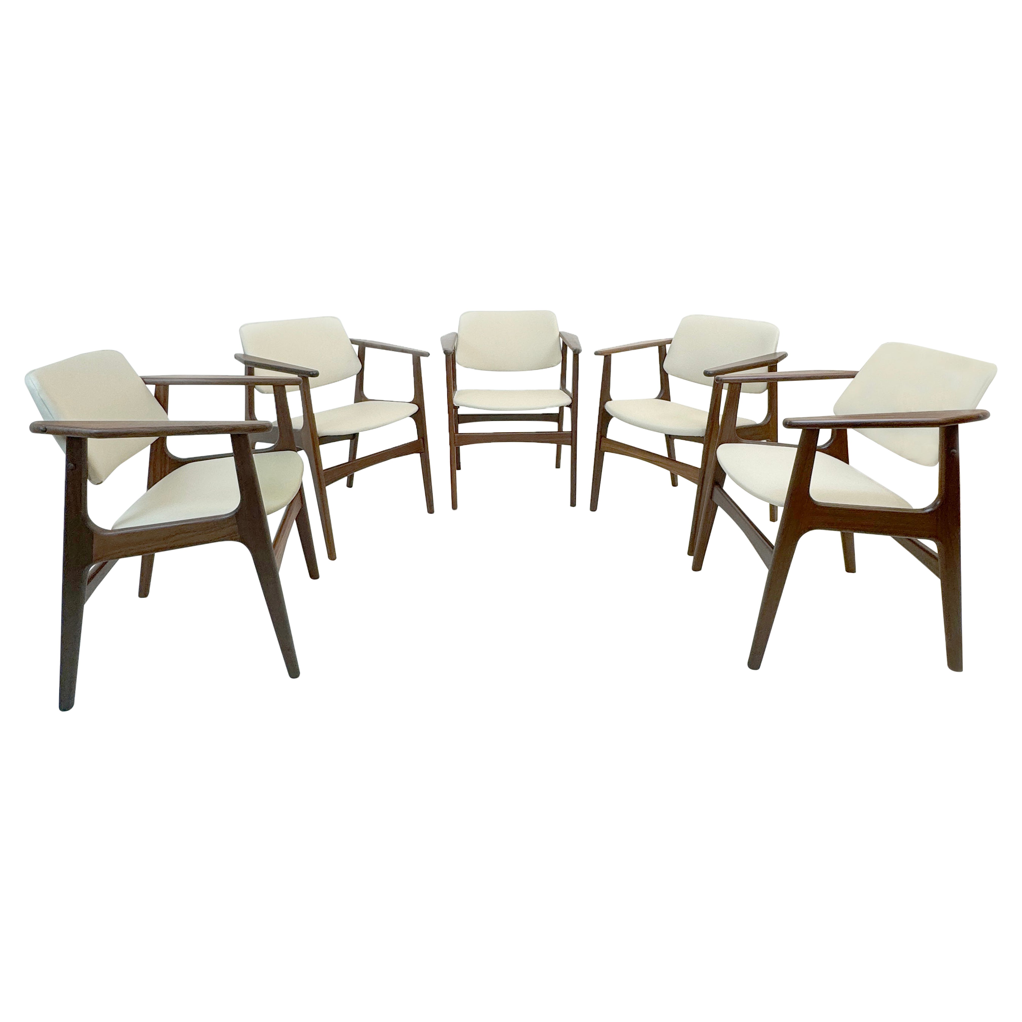 Set of 5 Teak Armchairs model Lene, by Arne Vodder, Vamo Møbel, Denmark 1960's
