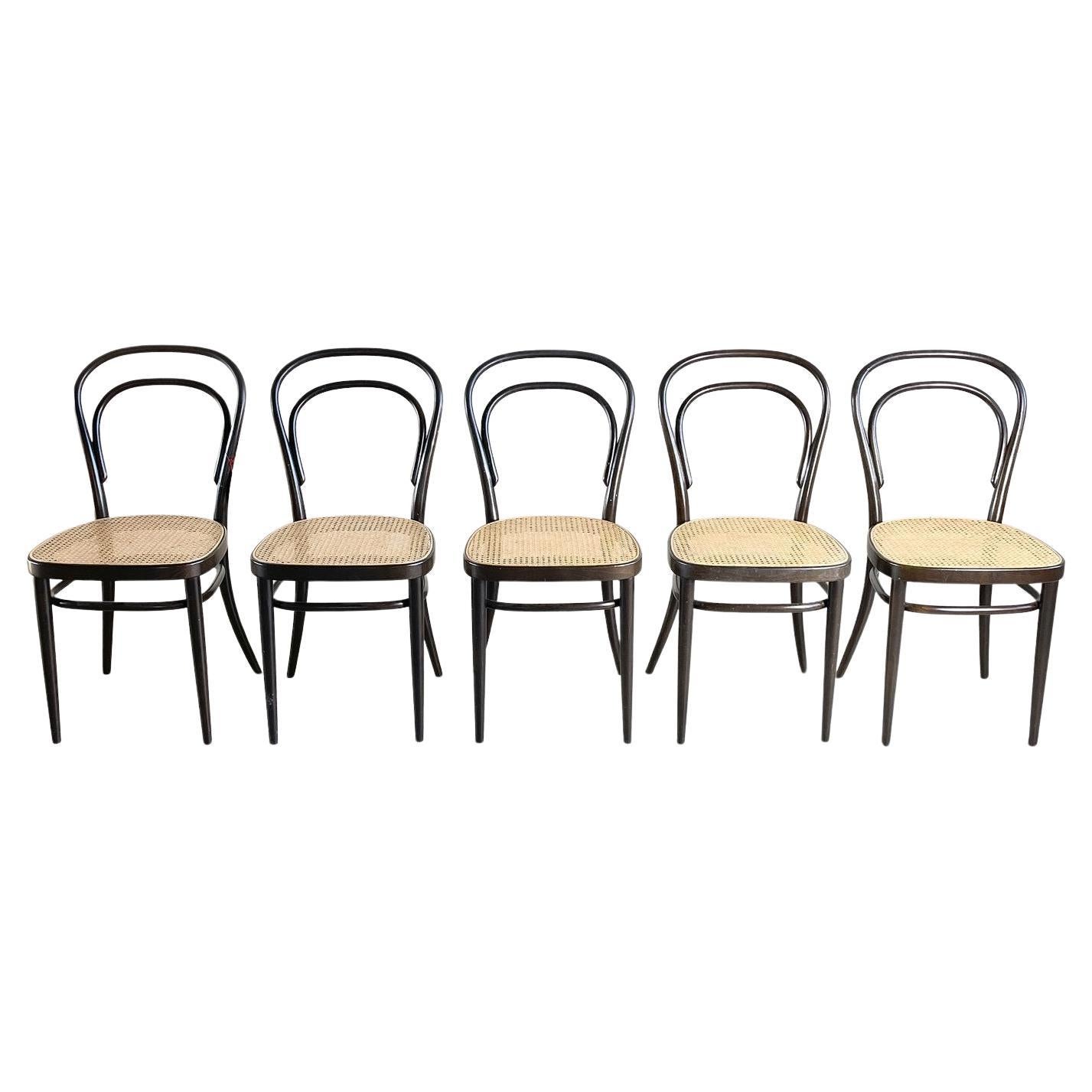 Set of 5 Thonet #214 Vienna Bentwood Chairs