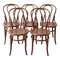 Set of 5 Thonet Style Bentwood Bistro Chairs