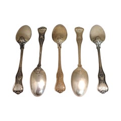 Set of 5 Tiffany & Co. Sterling Silver Olympian Teaspoon with Engraving