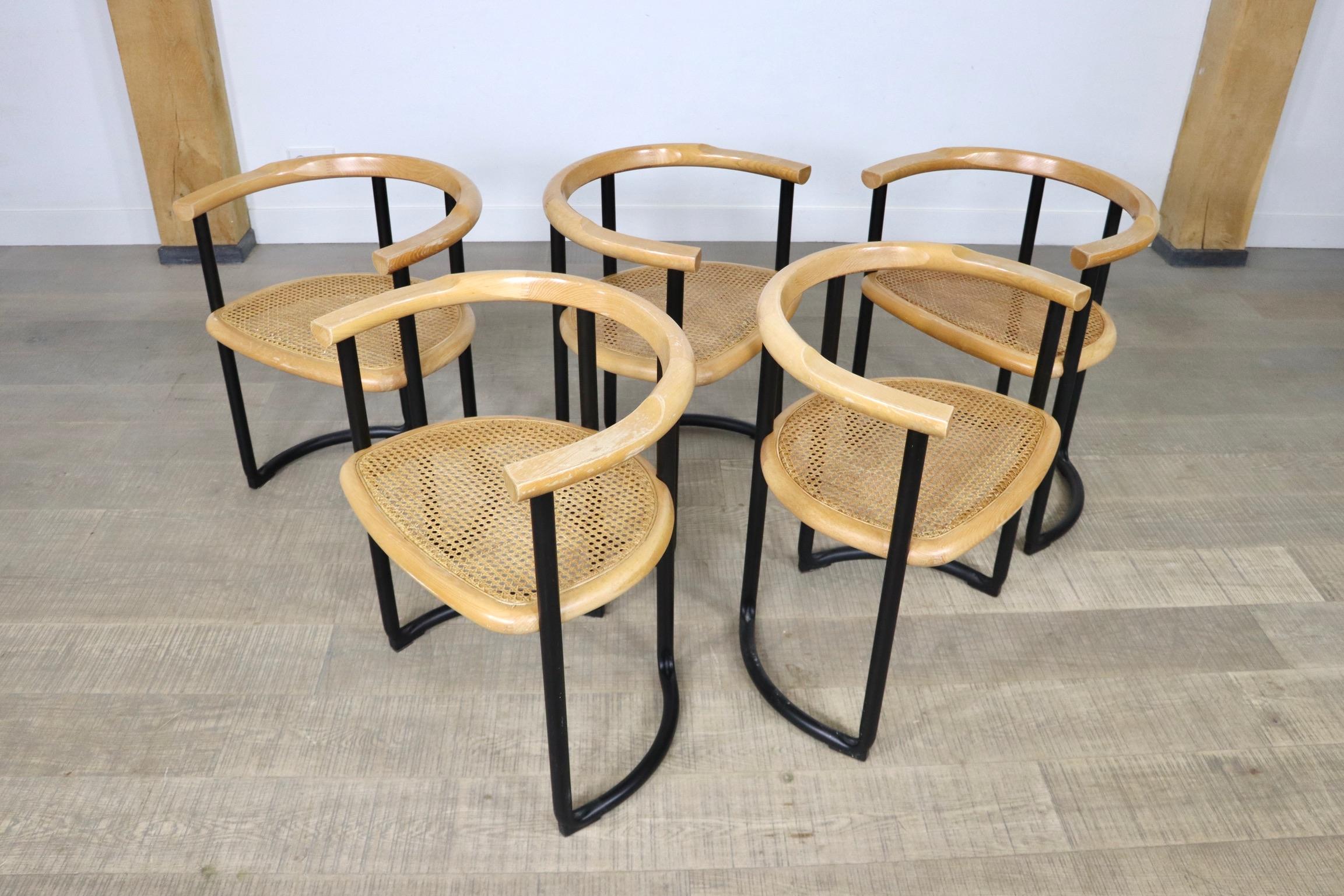 Ensemble de 5 chaises de salle à manger Tito Agnoli Achillea pour Ycami, Italie, 1970 en vente 1