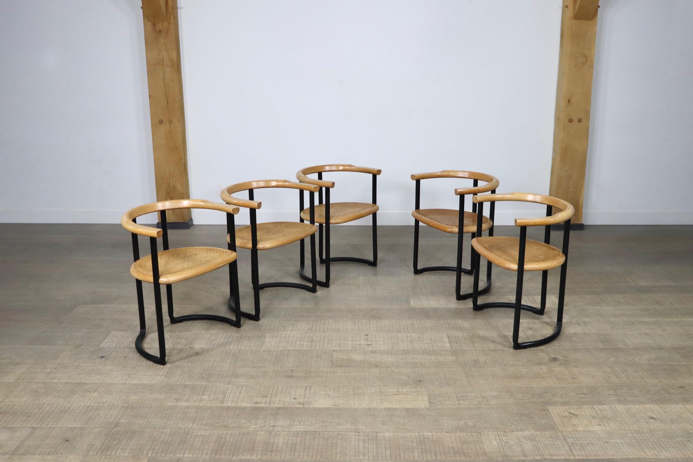 Ensemble de 5 chaises de salle à manger Tito Agnoli Achillea pour Ycami, Italie, 1970 en vente 2