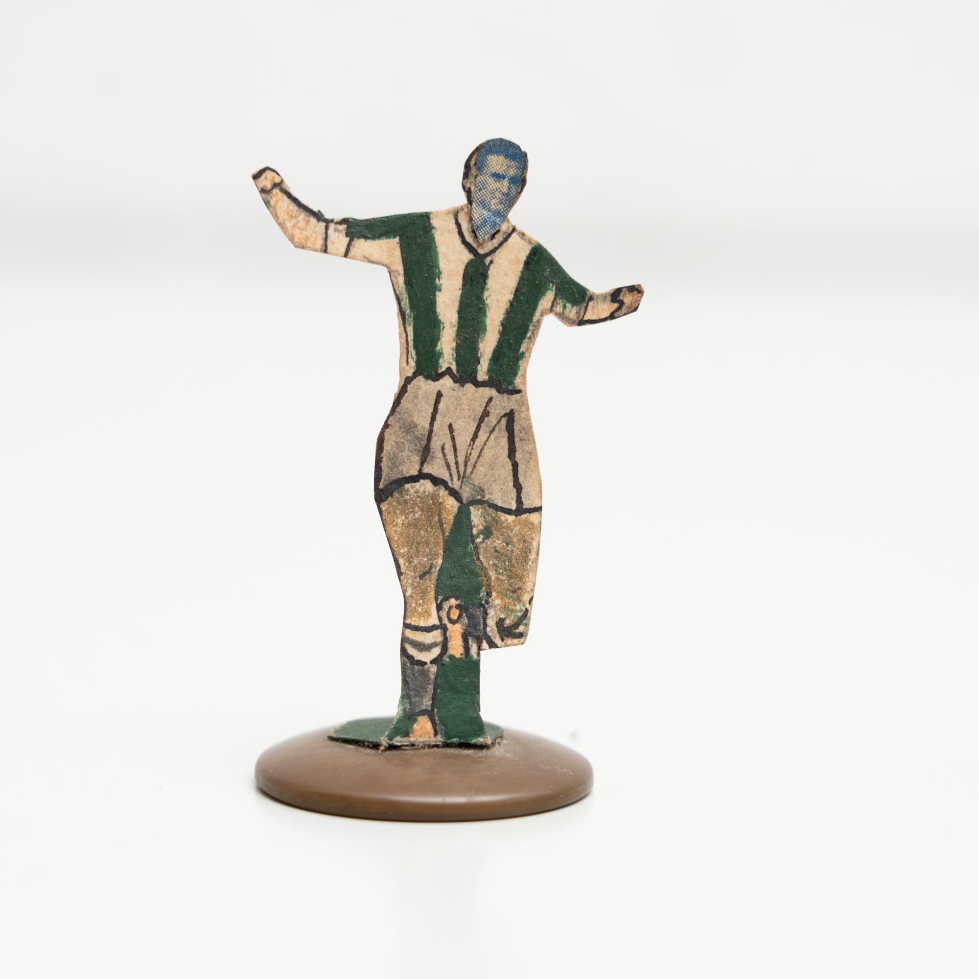 Set of 5 Traditional Antique Button Soccer Game Figures, circa 1950 For Sale 3