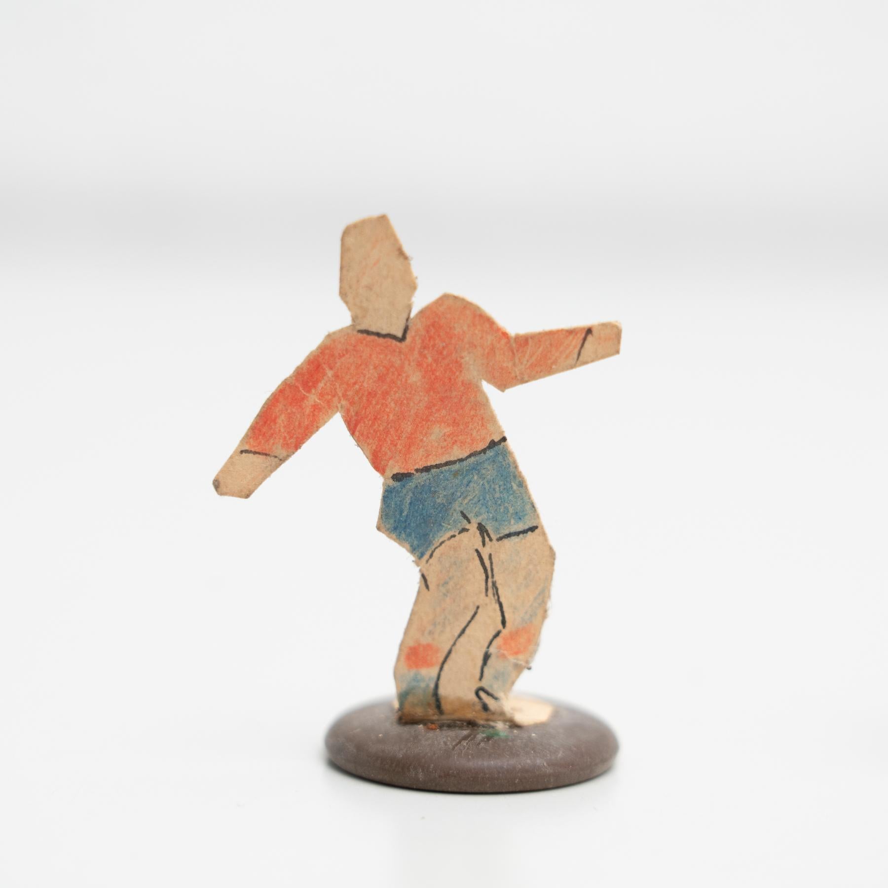 Set of 5 Traditional Antique Button Soccer Game Figures, circa 1950 For Sale 1