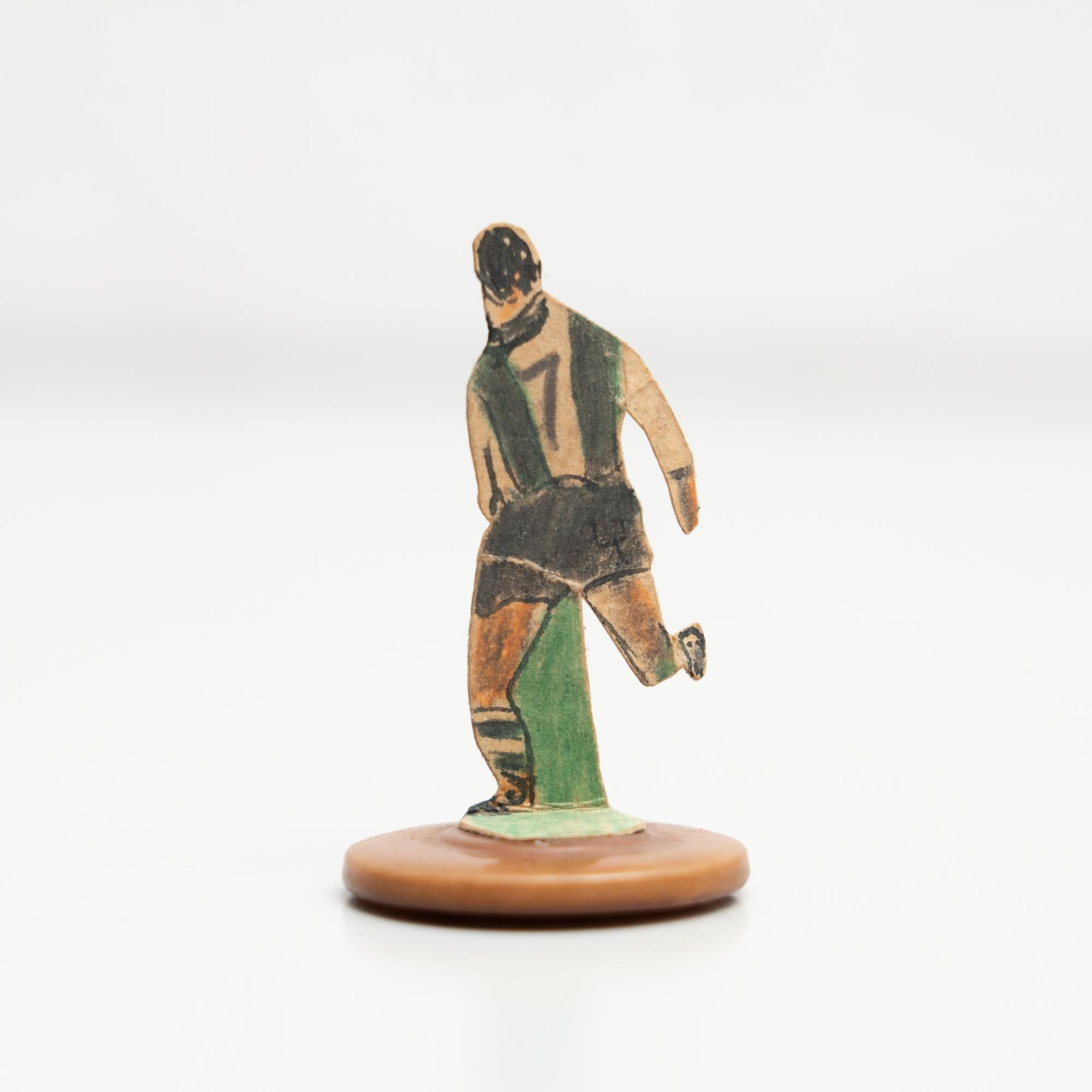 Set of 5 Traditional Antique Button Soccer Game Figures, circa 1950 For Sale 1