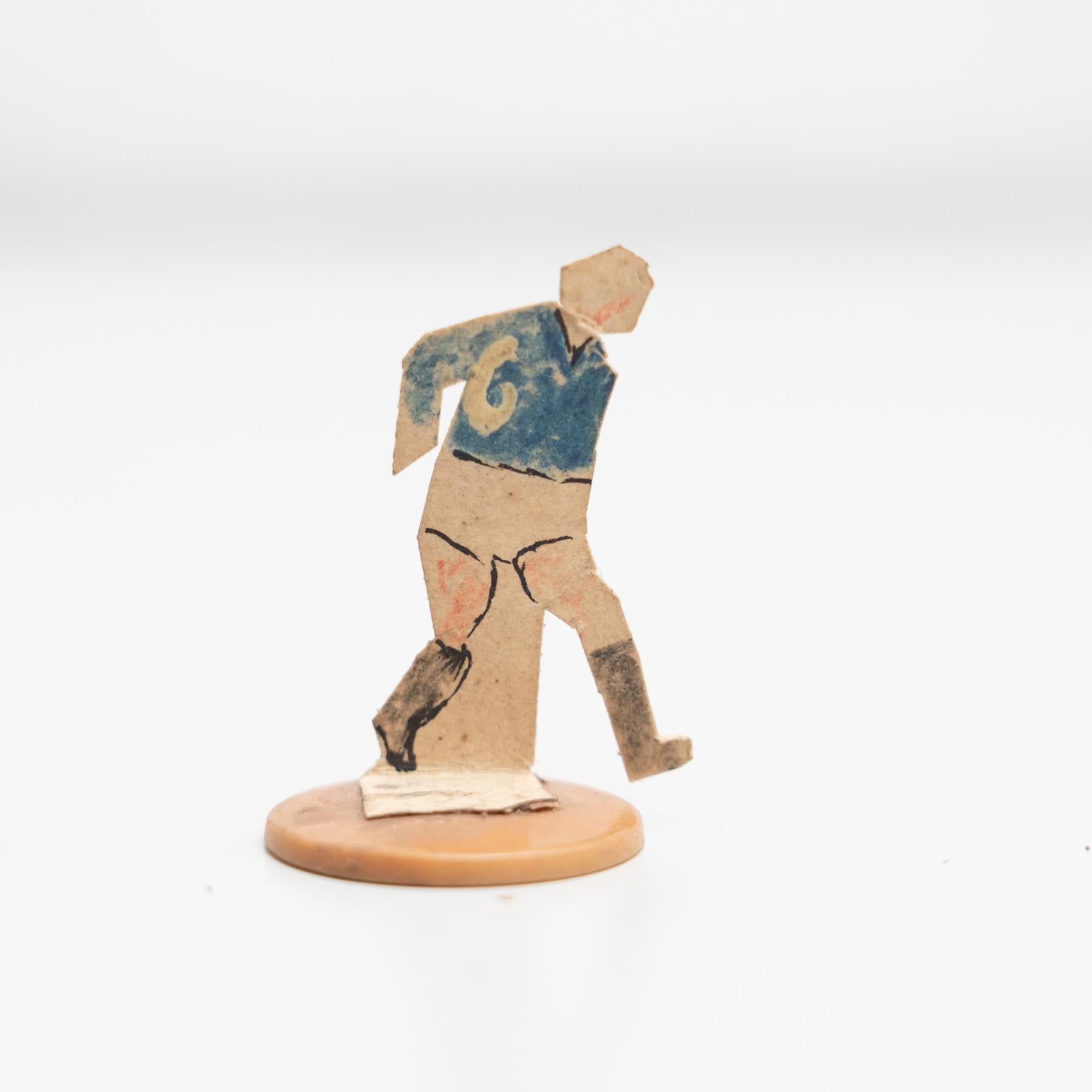 Set of 5 Traditional Antique Button Soccer Game Figures, circa 1950 For Sale 2