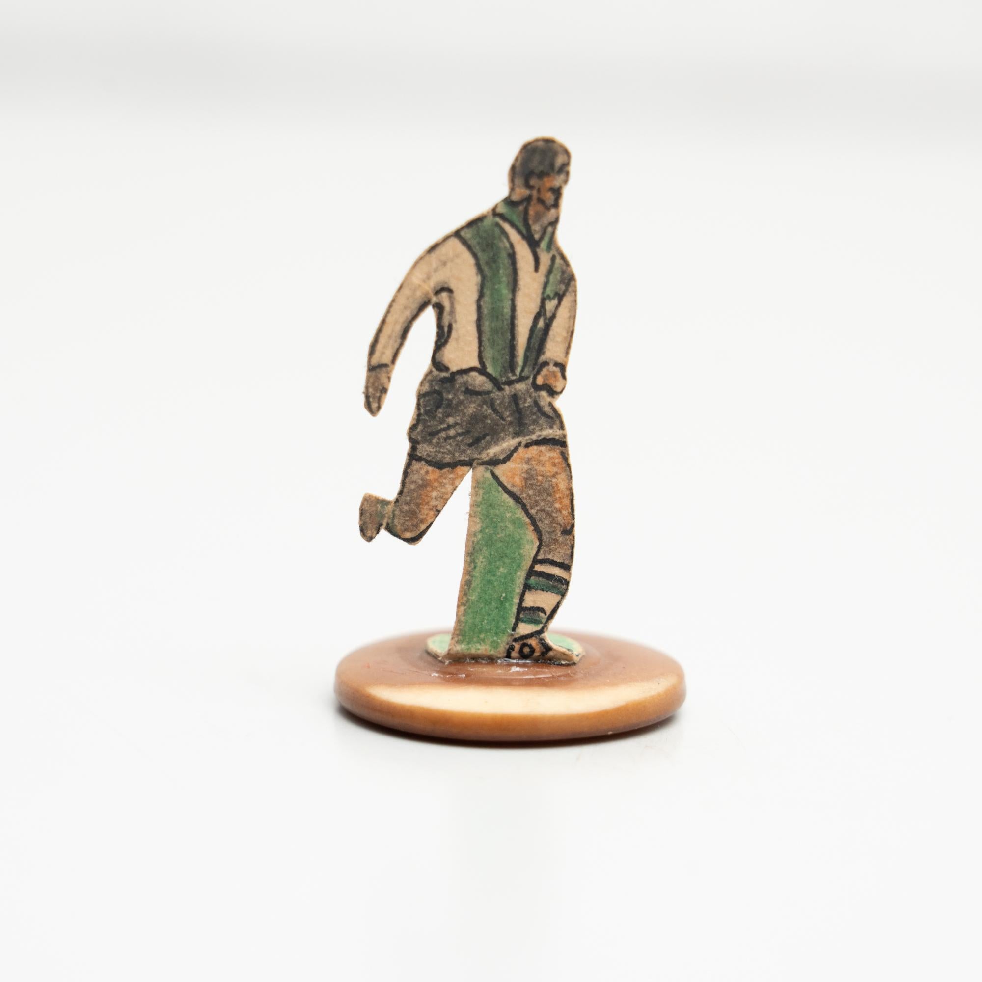 Set of 5 Traditional Antique Button Soccer Game Figures, circa 1950 For Sale 2