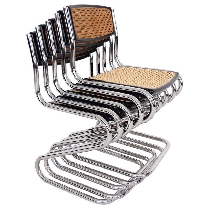 Tubular Chrome Rattan Chair - For Sale on 1stDibs