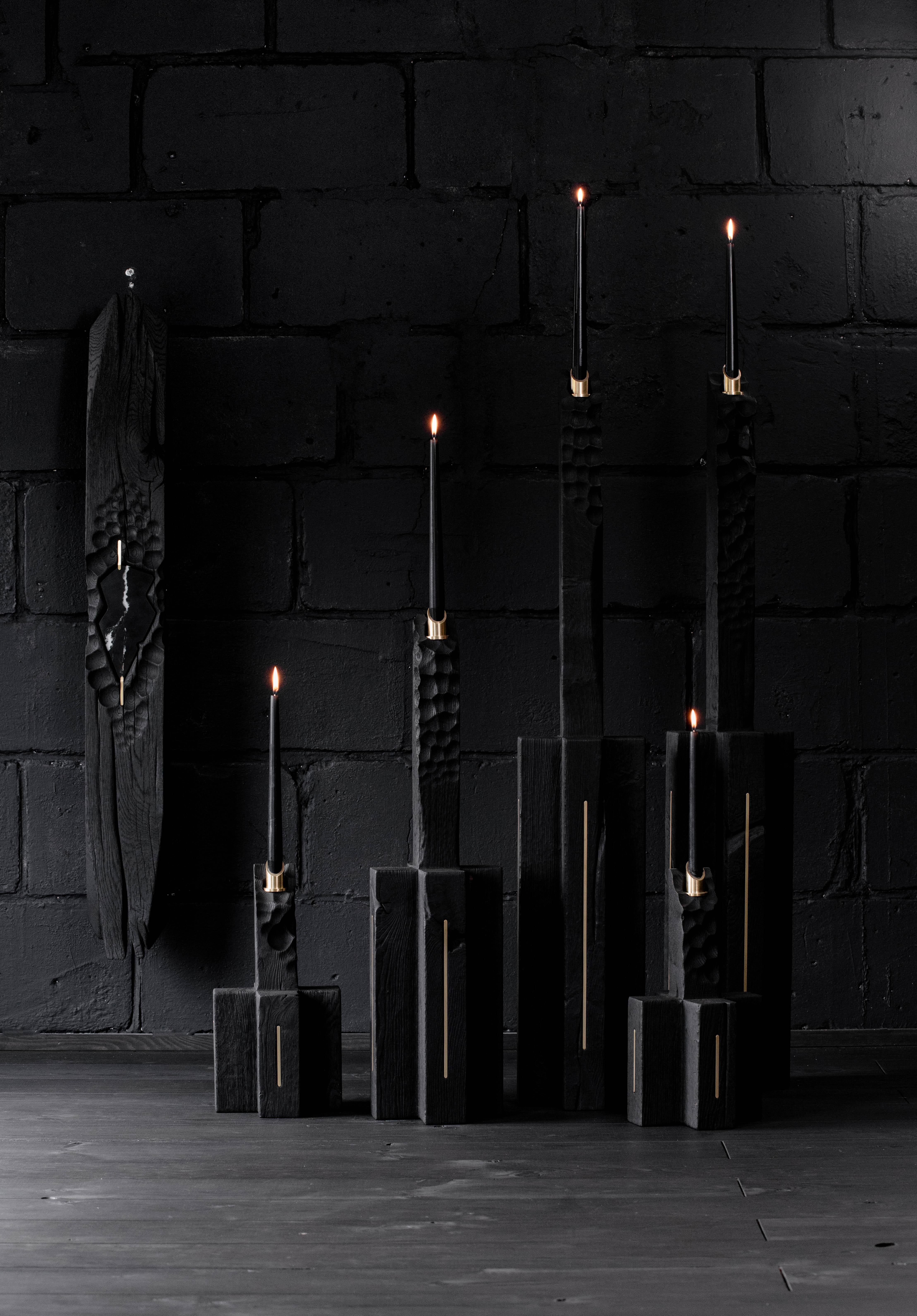 Set von 5 einzigartigen Wurzelholz-Kerzen von Jeremy Descamps (21. Jahrhundert und zeitgenössisch) im Angebot