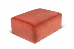 Set di 5 pouf in velluto, anni '70