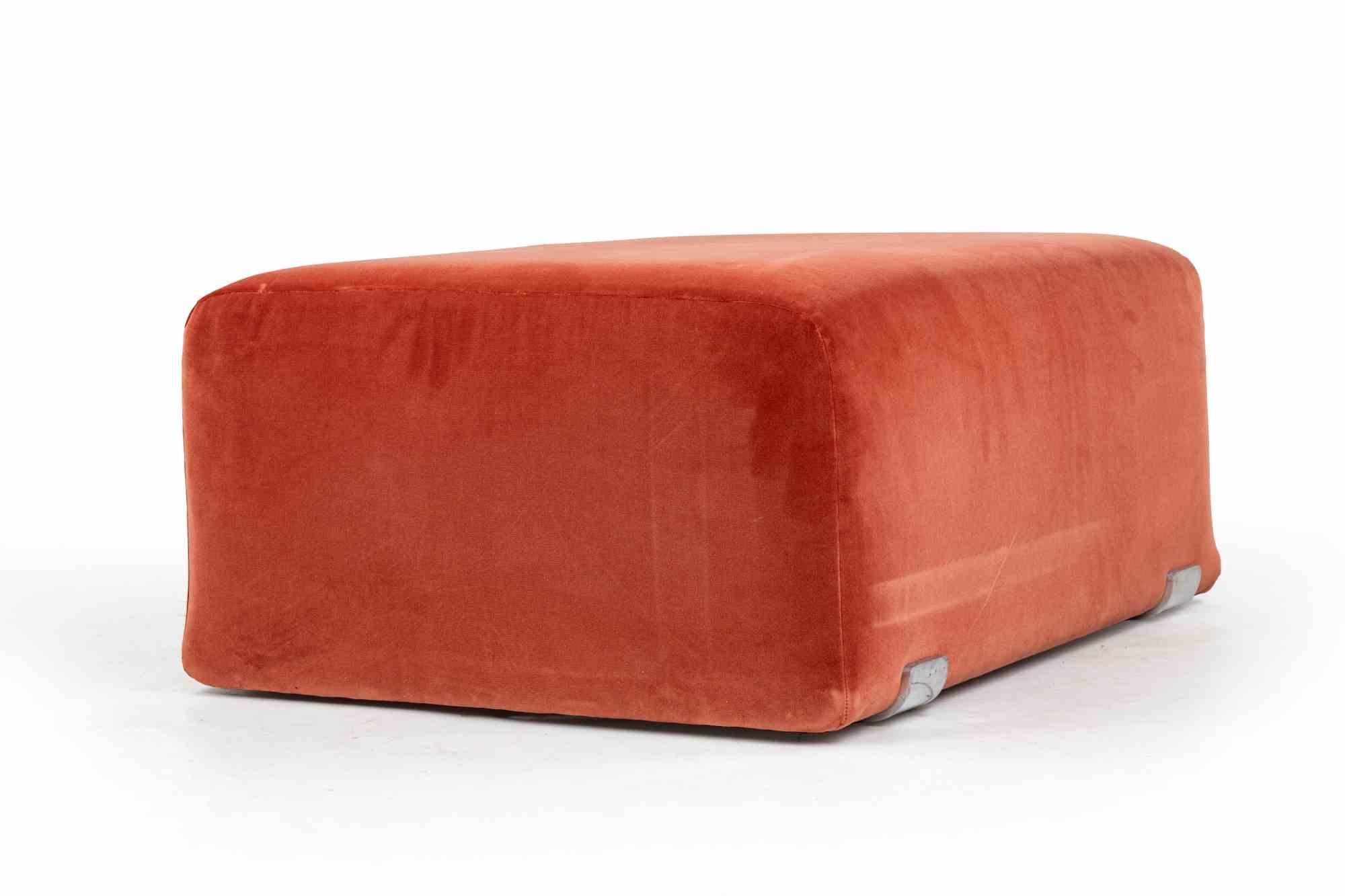 Fine XX secolo Set di 5 pouf in velluto, anni '70 in vendita