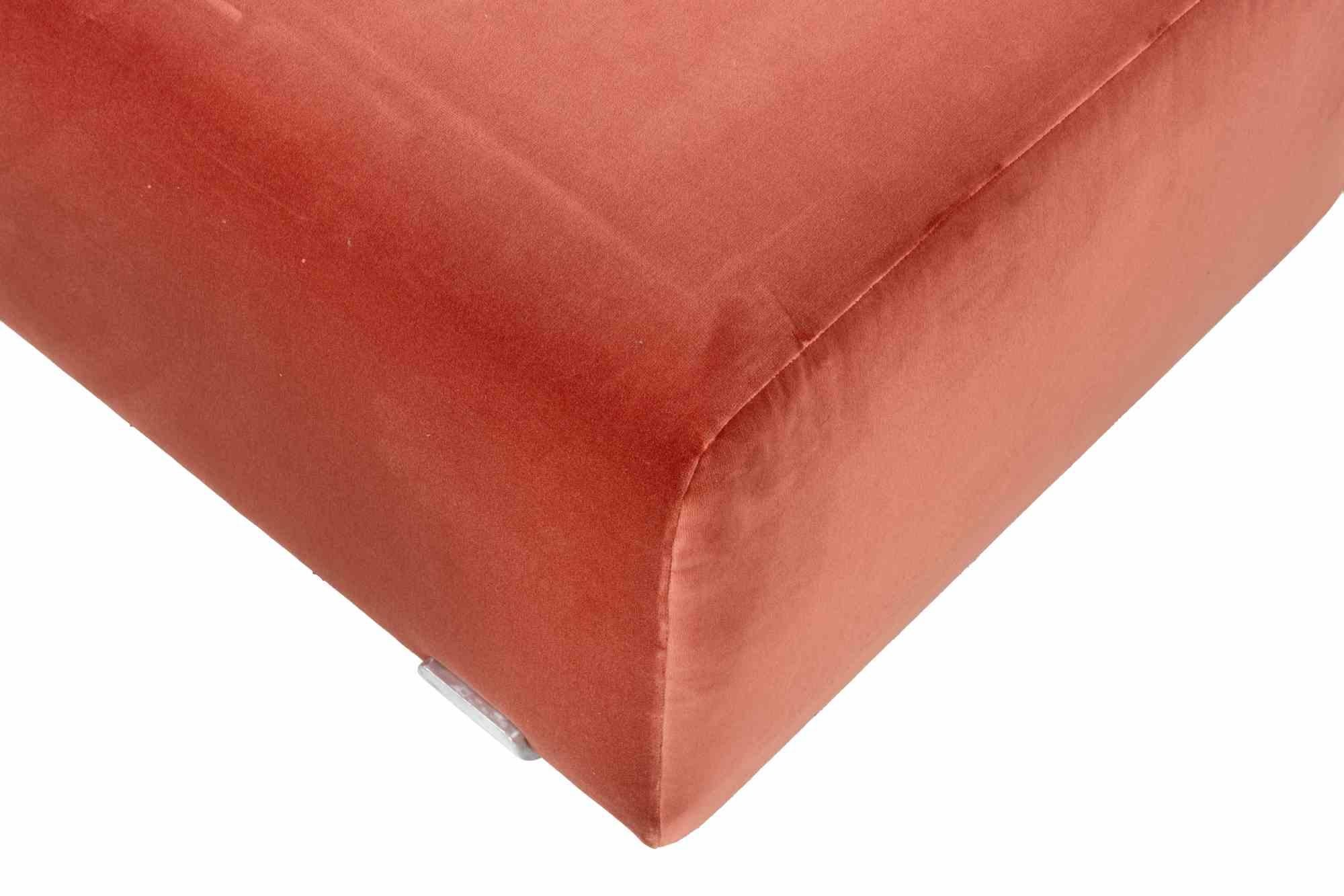 Velluto Set di 5 pouf in velluto, anni '70 in vendita
