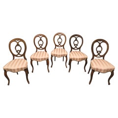 Set of 5 Victorian Balloon Back Dining Chairs