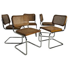 Set of 5 Vienna straw and metal chairs Cesca style-Breuer - Gavina 70s