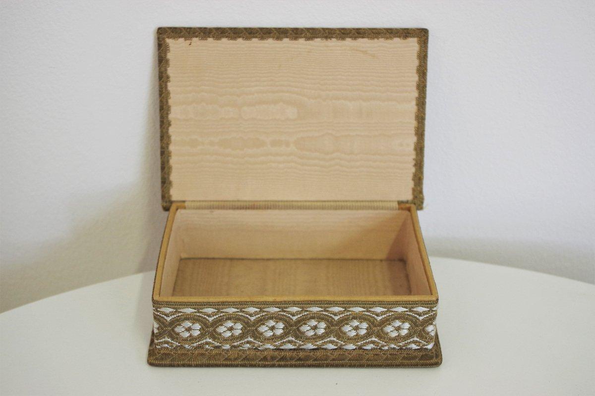 Satz von 5 Vintage 1970er 'Venedig' Stoff- und Holzkisten - Italienisches Mid-Century Deco im Angebot 2