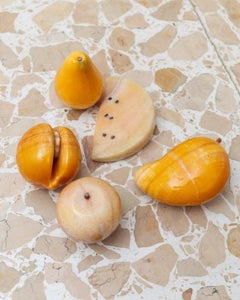 Set of 5 Vintage Alabaster Fruits Mid Century Design Italy, 1970s
