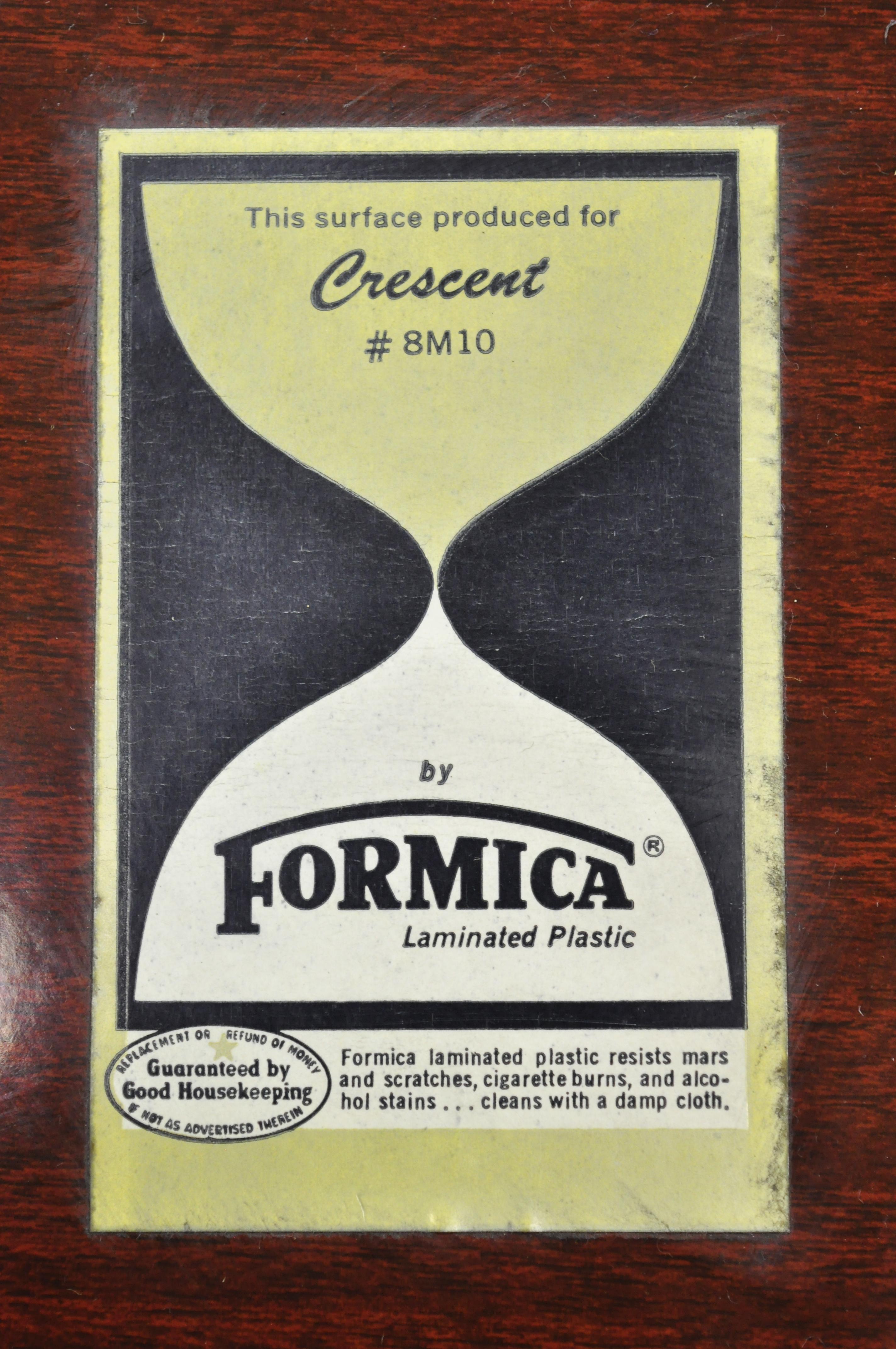 Set of 5 Vintage Crescent Silver Plate Formica Serving Platter Cocktail Bar Tray 1