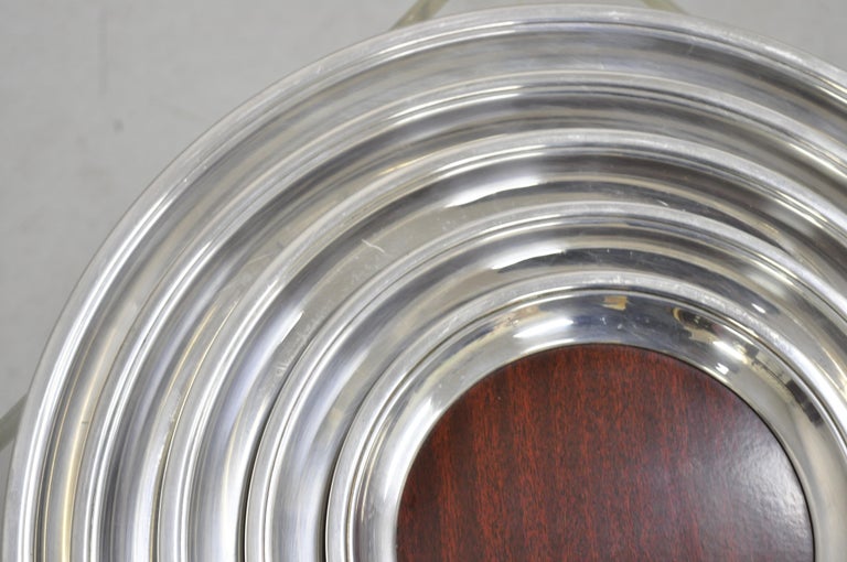 Set of 5 Vintage Crescent Silver Plate Formica Serving Platter Cocktail ...
