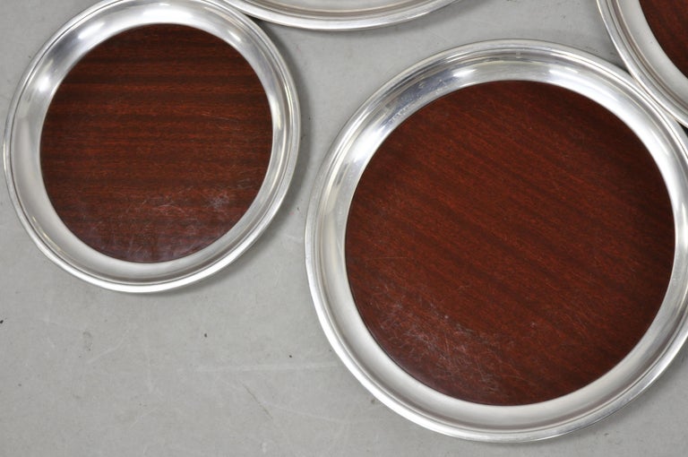 Set of 5 Vintage Crescent Silver Plate Formica Serving Platter Cocktail ...
