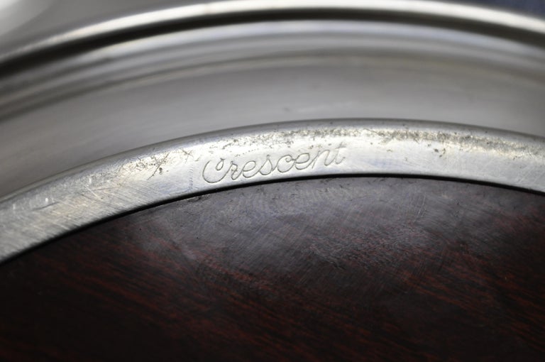 Set of 5 Vintage Crescent Silver Plate Formica Serving Platter Cocktail ...