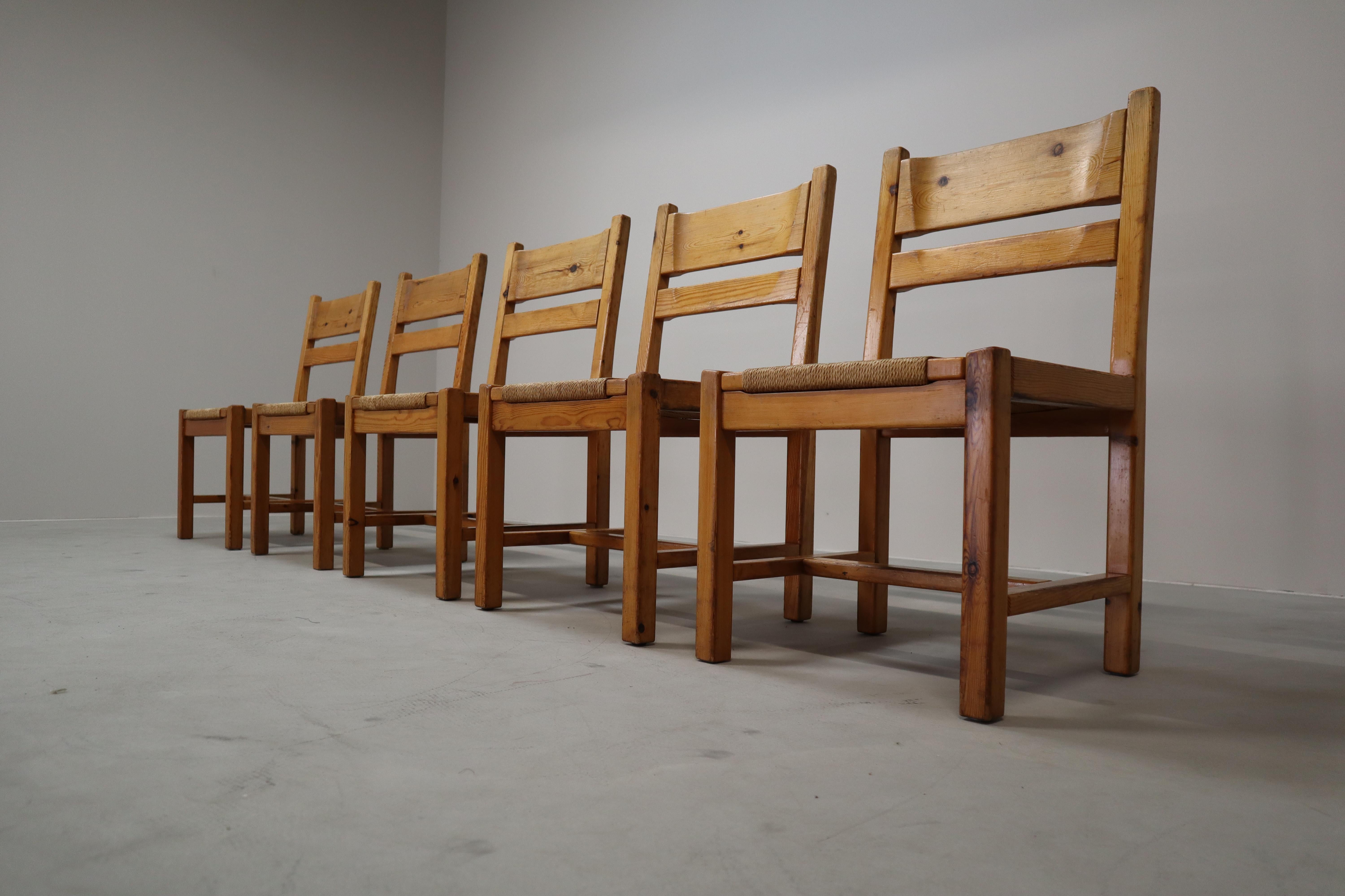 Set of 5 vintage Danish chairs by Tage Poulsen for Gramrode Møbelfabrik, 1970's For Sale 4