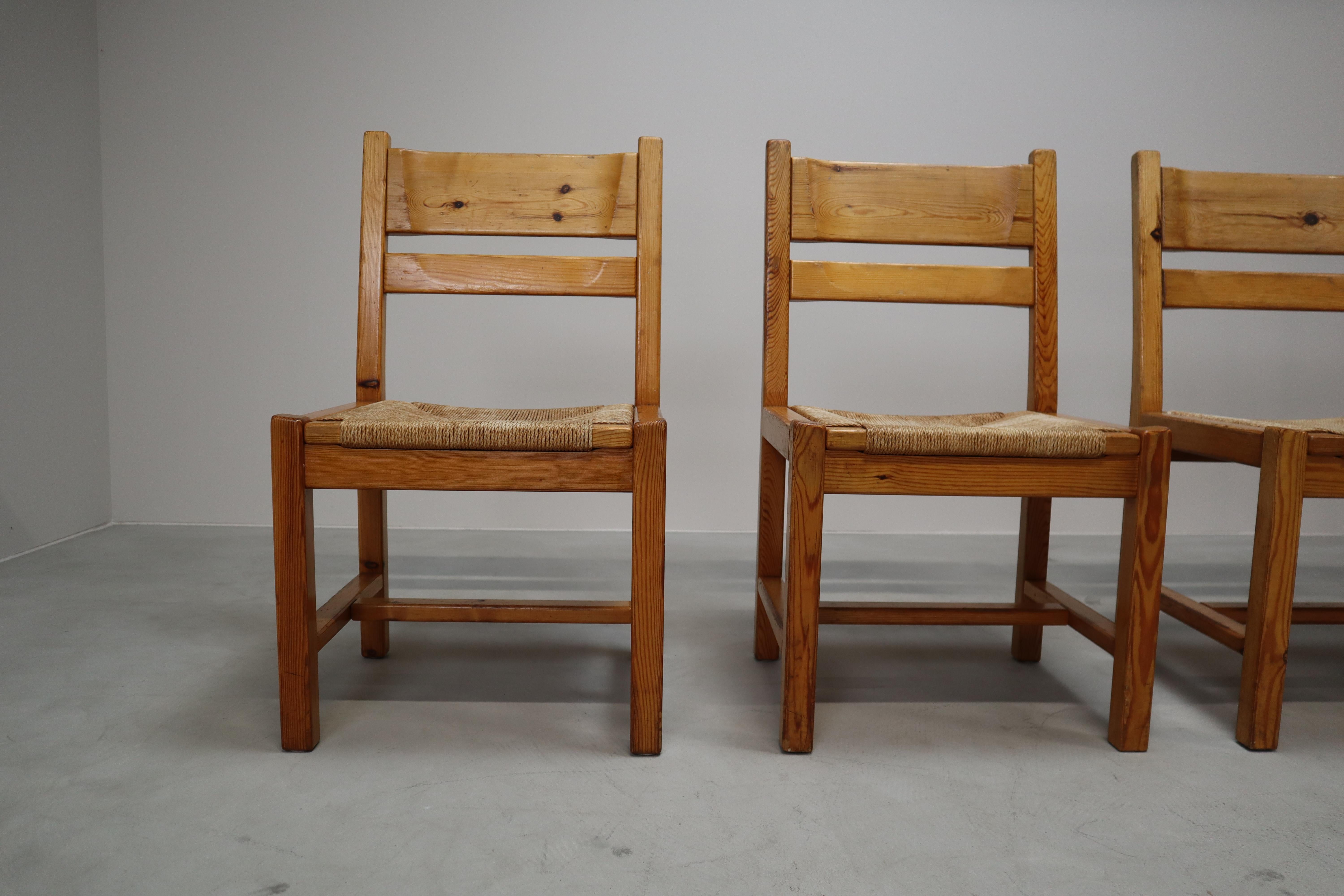 Set of 5 vintage Danish chairs by Tage Poulsen for Gramrode Møbelfabrik, 1970's For Sale 5