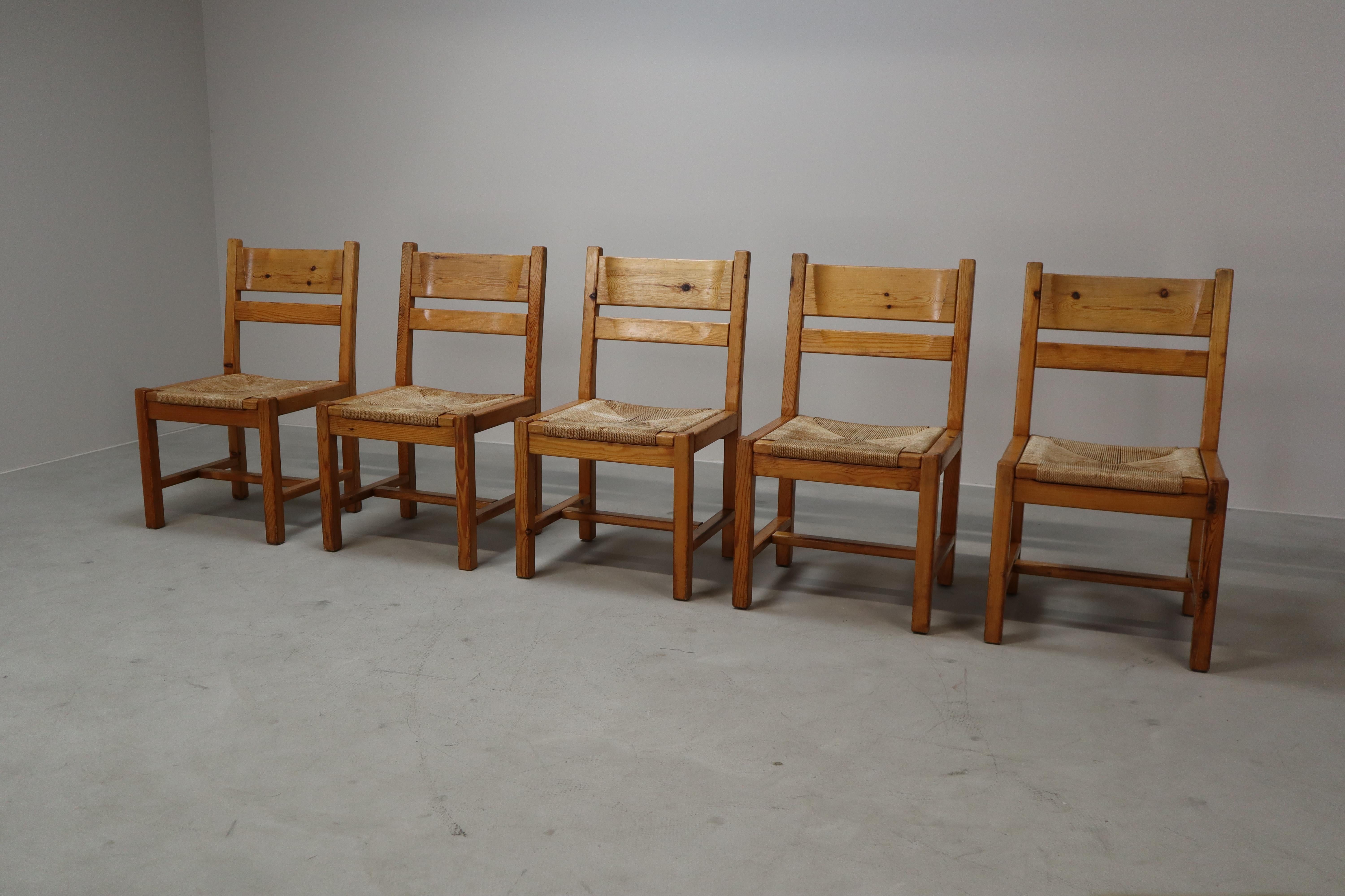 Set of 5 vintage Danish chairs by Tage Poulsen for Gramrode Møbelfabrik, 1970's For Sale 8