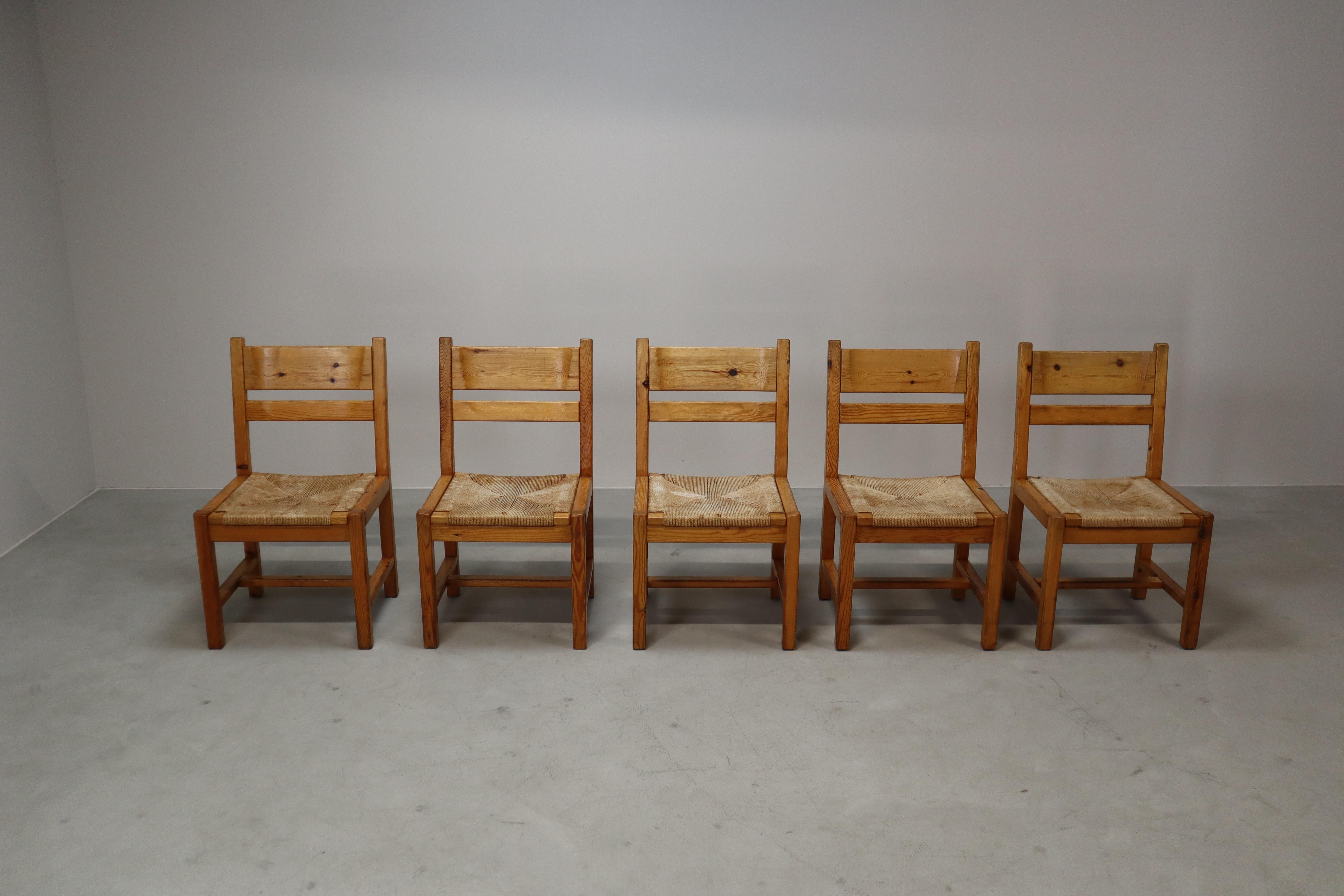 Set of 5 vintage Danish chairs by Tage Poulsen for Gramrode Møbelfabrik, 1970's For Sale 9