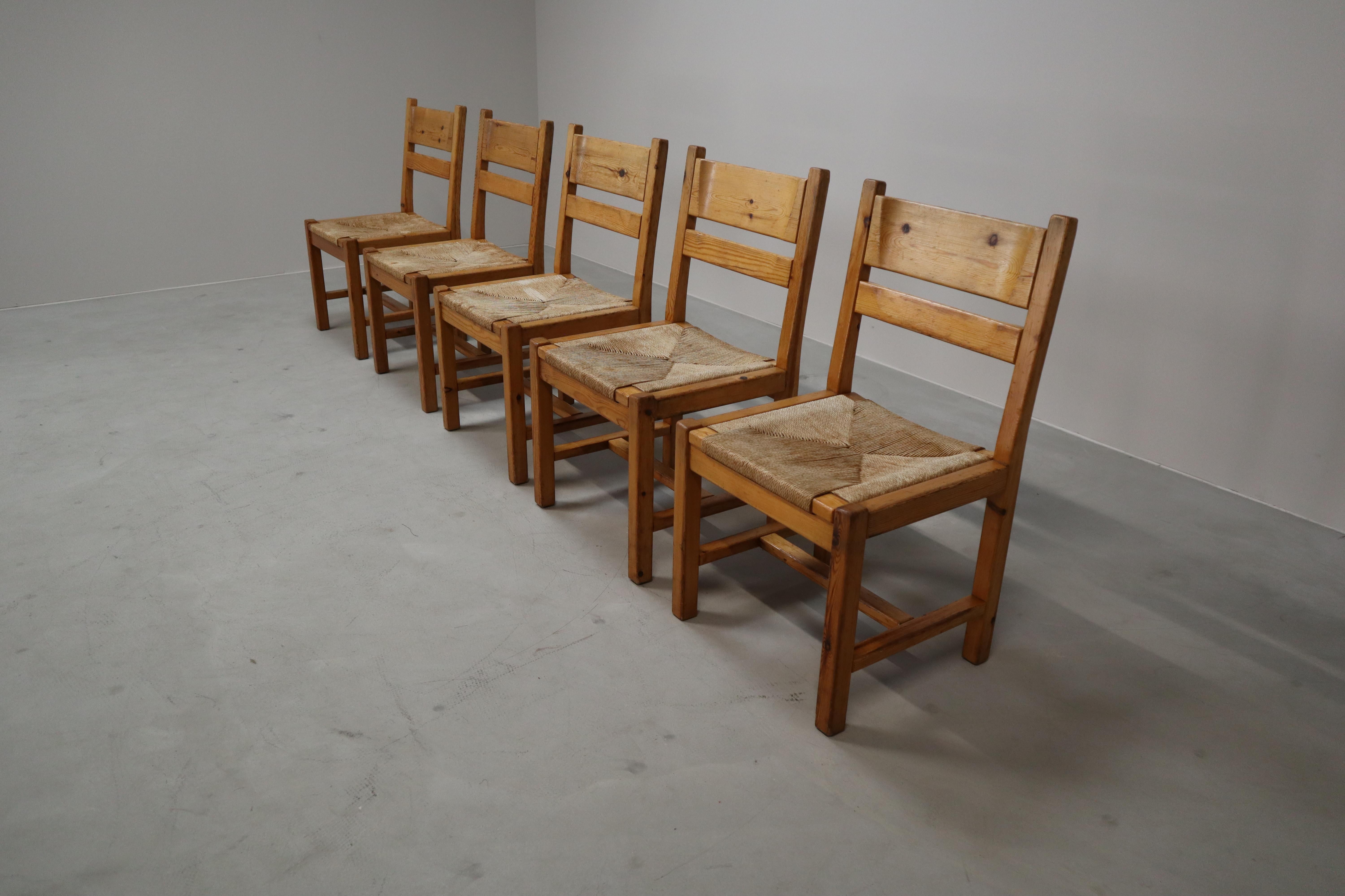Set of 5 vintage Danish chairs by Tage Poulsen for Gramrode Møbelfabrik, 1970's For Sale 12