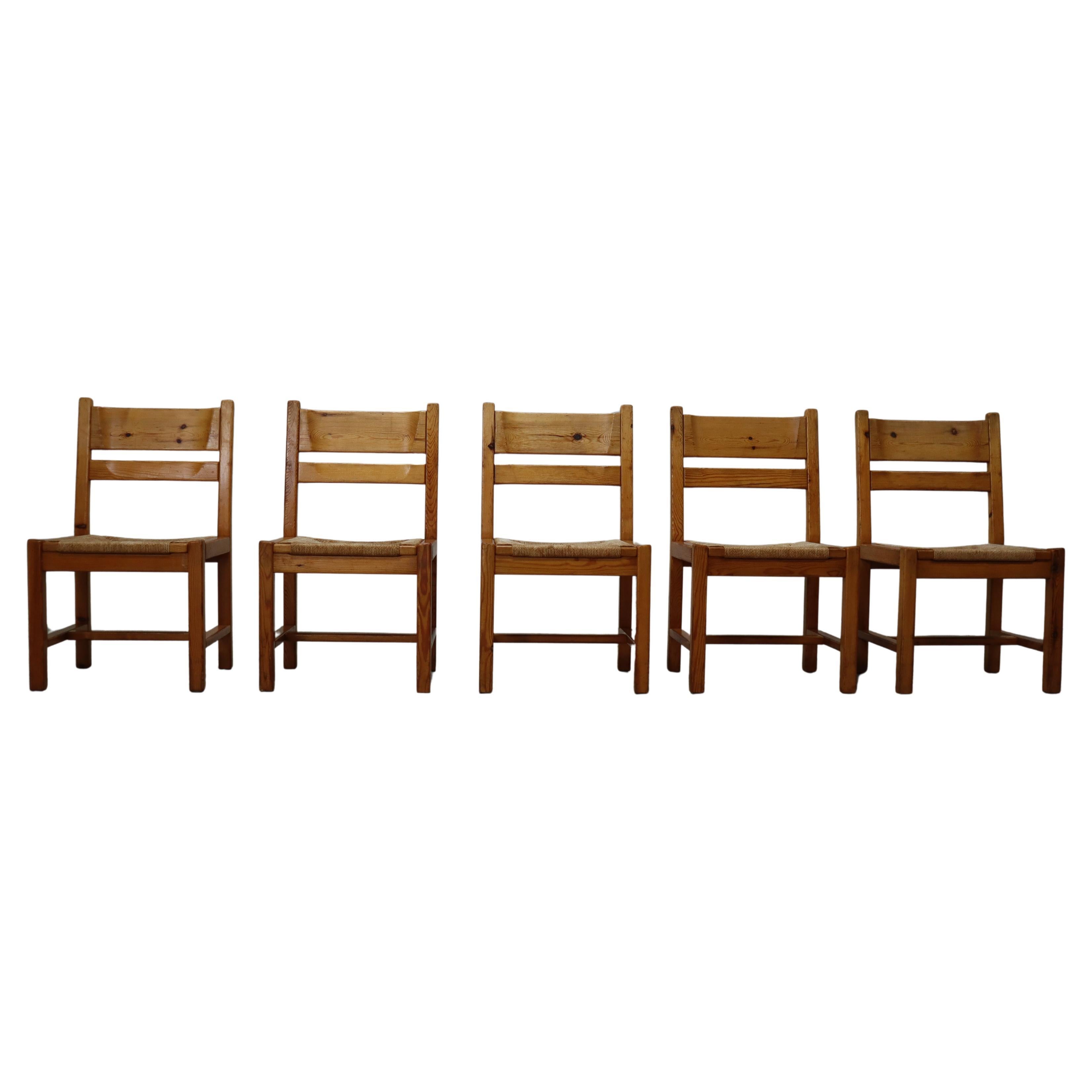 Set of 5 vintage Danish chairs by Tage Poulsen for Gramrode Møbelfabrik, 1970's For Sale
