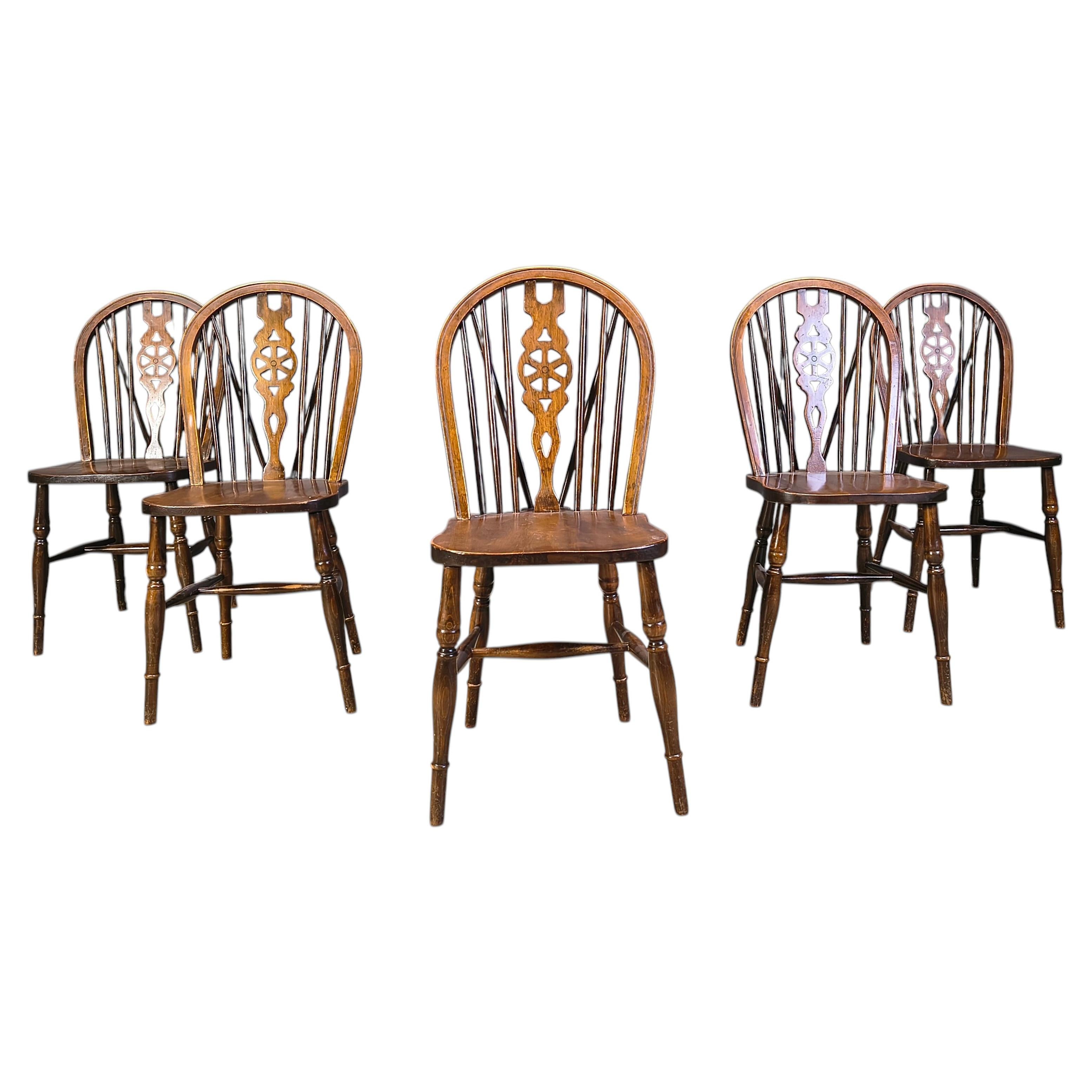 Set of 5 Vintage Ercol Dining Chairs , 1950's For Sale