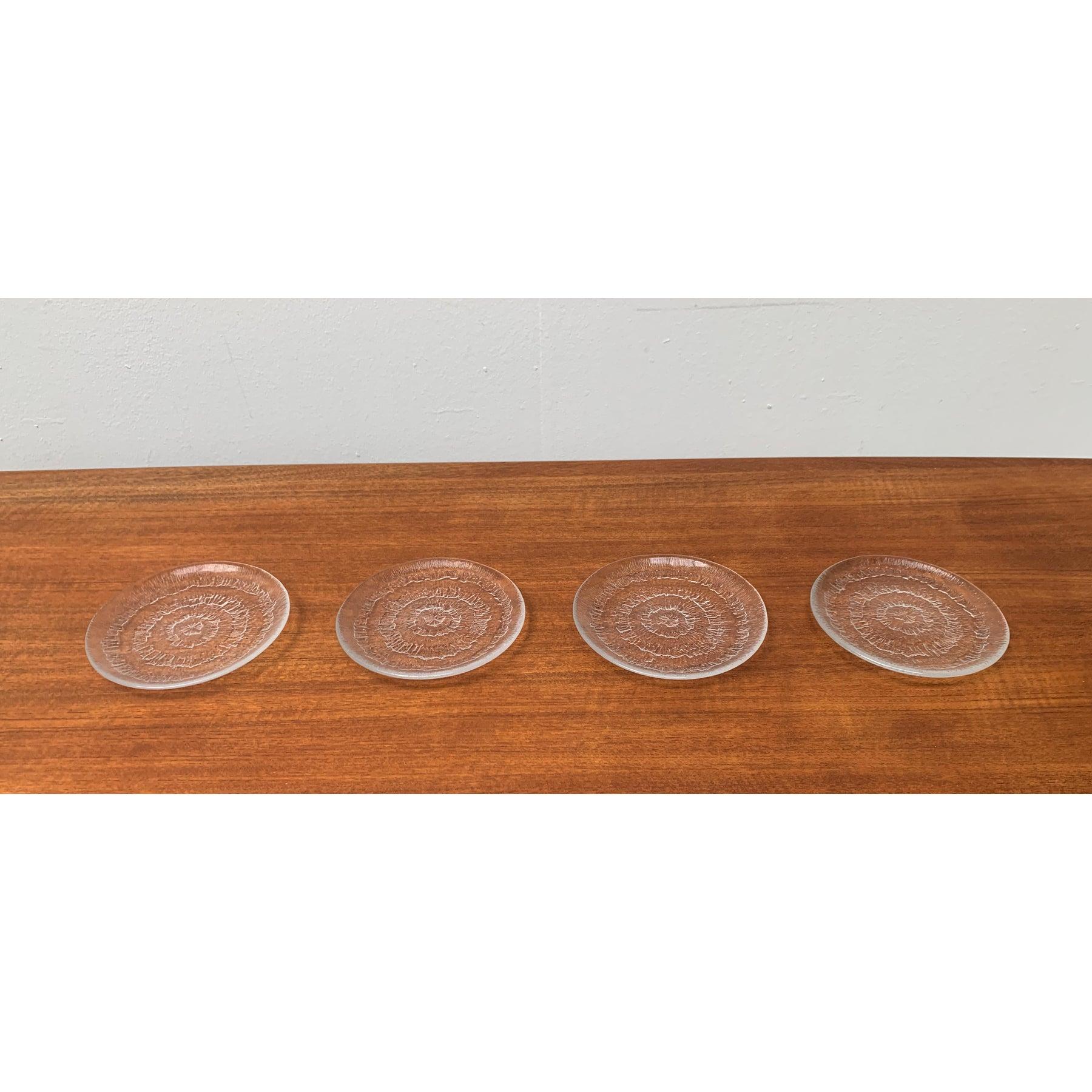 Ensemble de 5 assiettes en verre finlandais Solaris de Tapio Wirkkala pour Iittala en vente 3