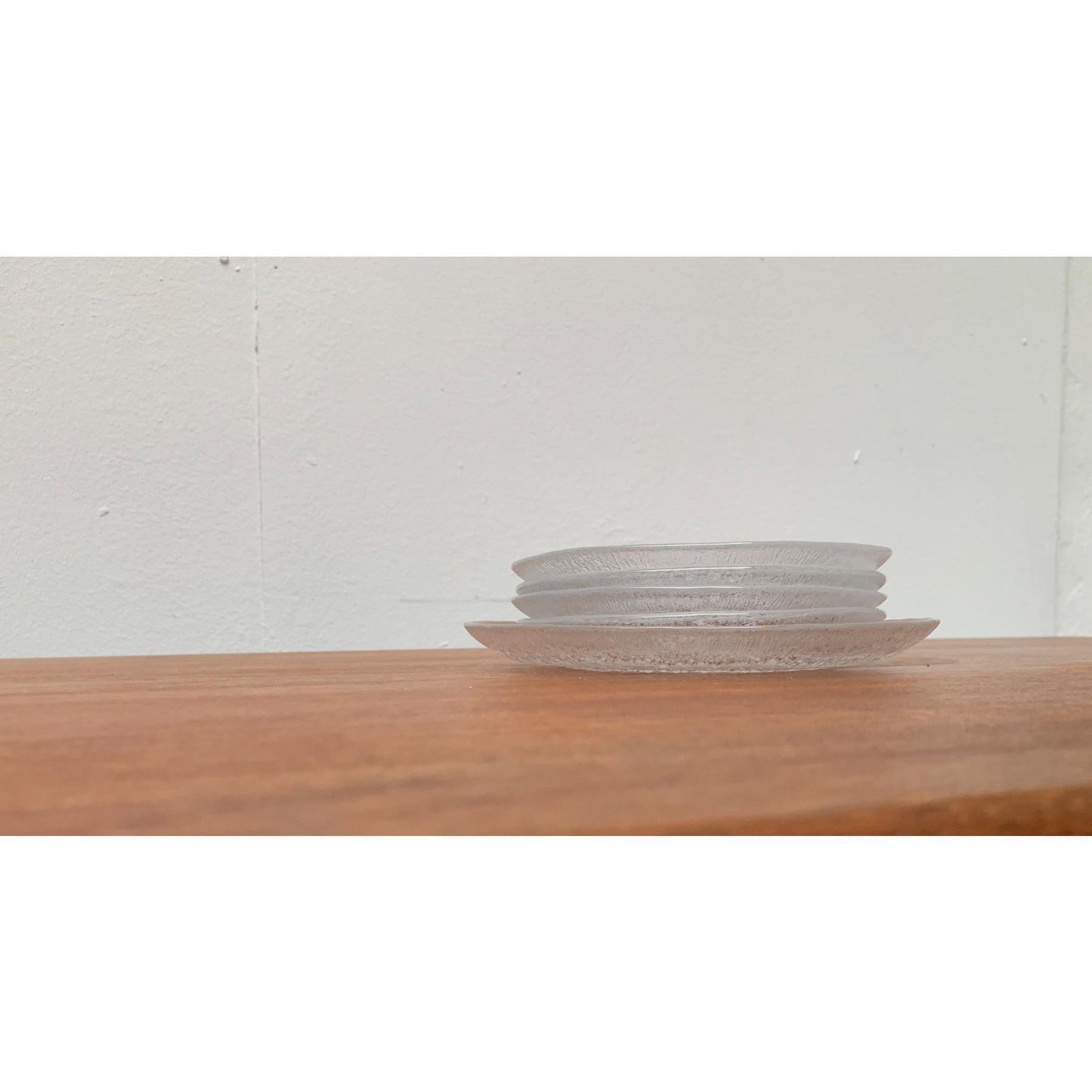 Ensemble de 5 assiettes en verre finlandais Solaris de Tapio Wirkkala pour Iittala en vente 1