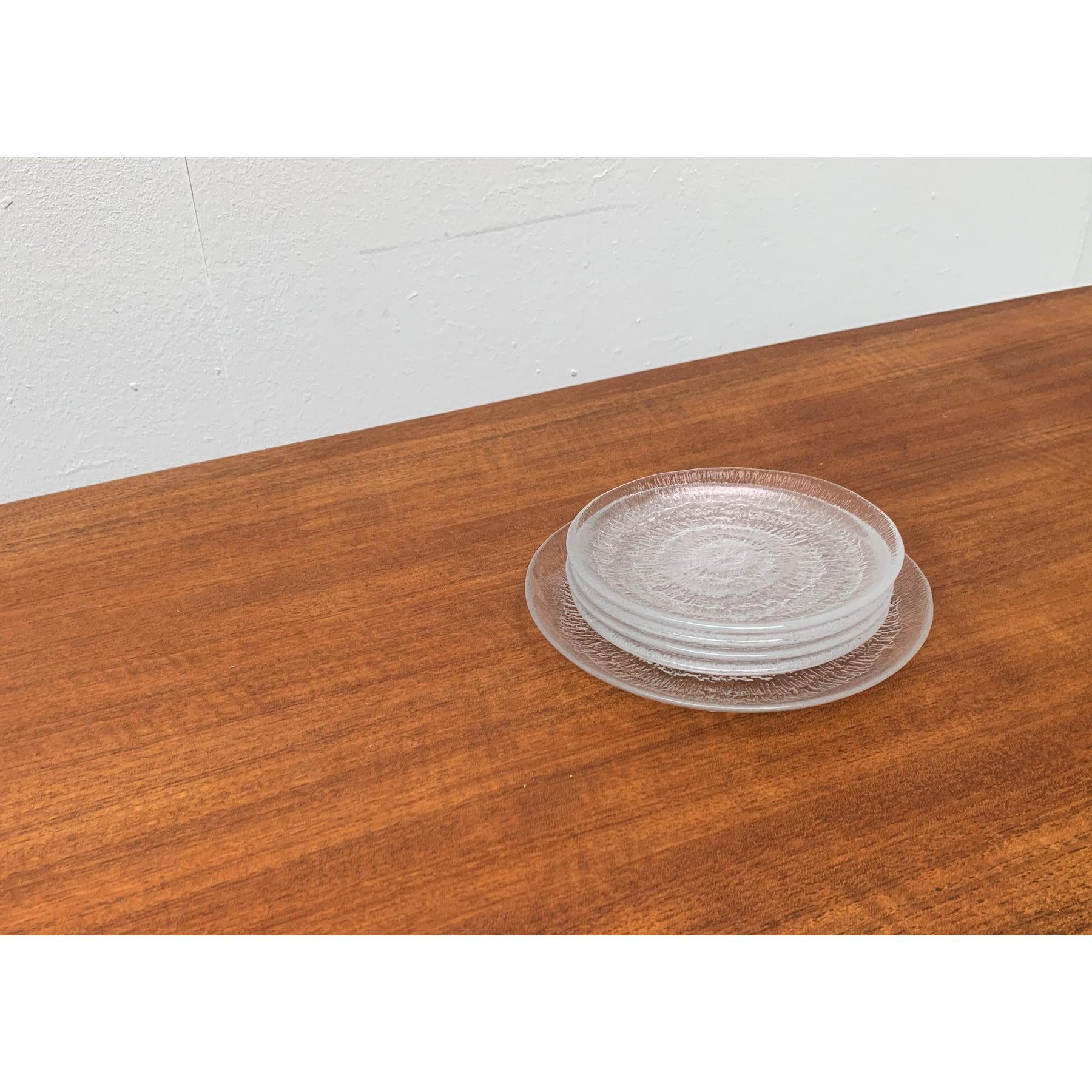 Ensemble de 5 assiettes en verre finlandais Solaris de Tapio Wirkkala pour Iittala en vente 2